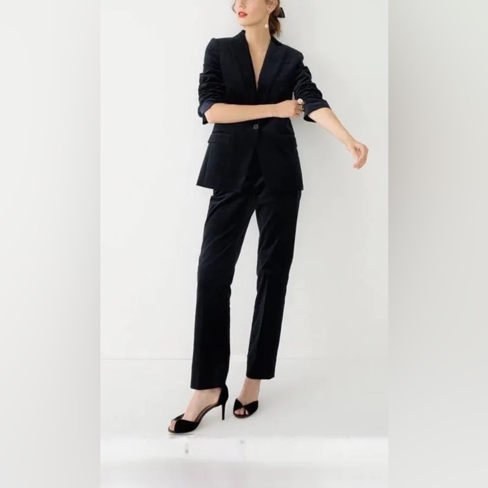 J. Crew Kate Straight pant in black velvet